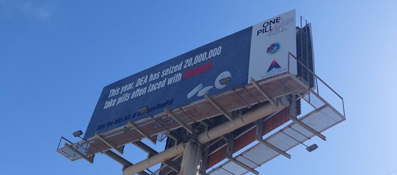 Aliviane Addiction Recovery Center Sponsors One Pill Can Kill Billboard